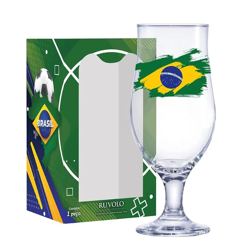 Taça para Cerveja Bandeira do Brasil 330ml