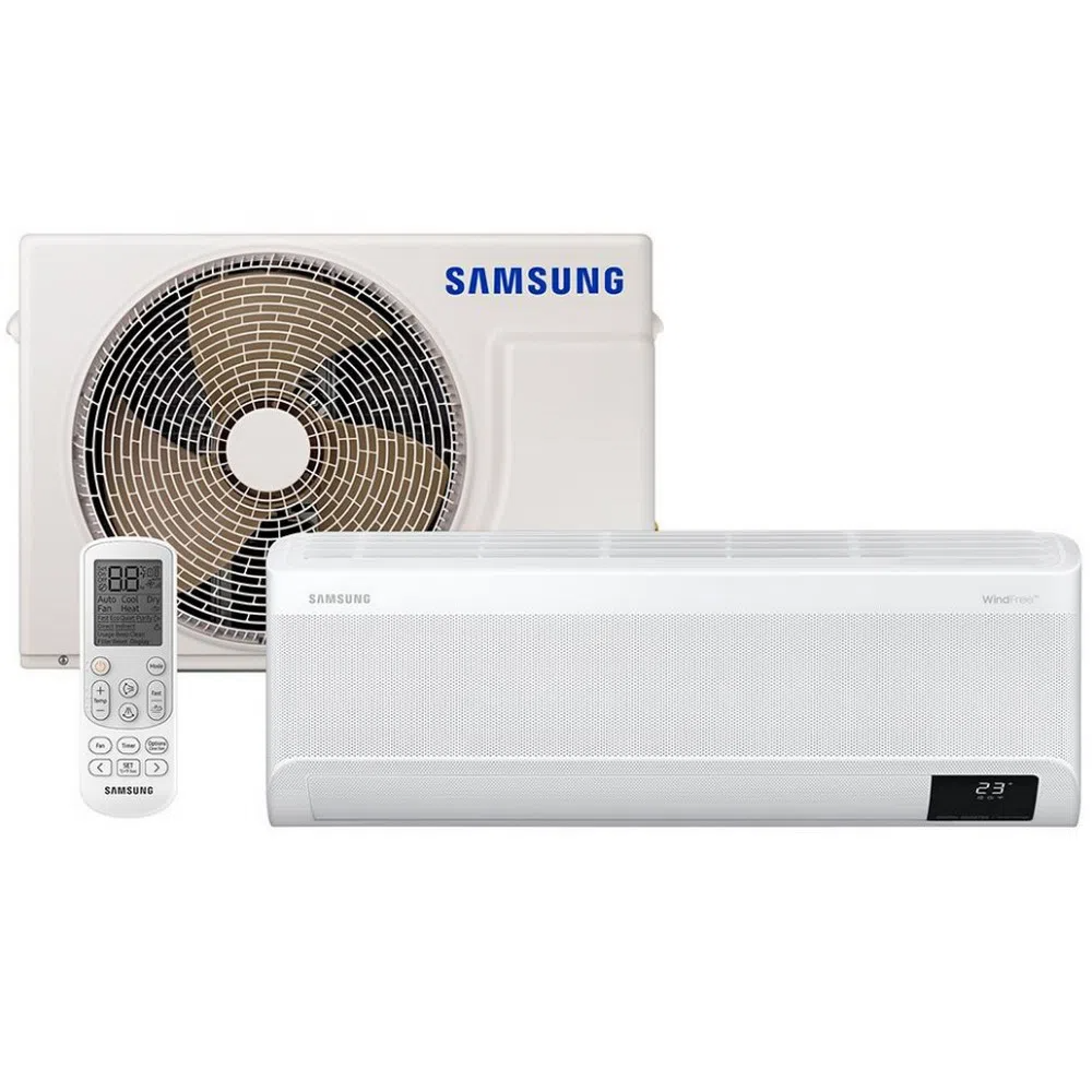 Ar-Condicionado Split branco 9.000 BTUs Samsung Inverter WindFree Frio AR09AVHABWK