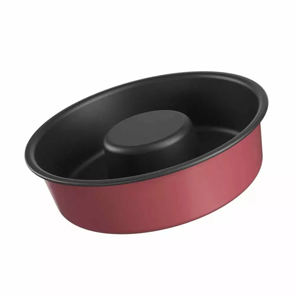 Forma para Bolo e Pudim Brinox Ruby de Tubo Antiaderente Vermelha e preta 22cm