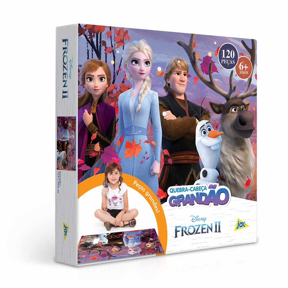 Quebra-cabeça Frozen II grandão com 120 peças
