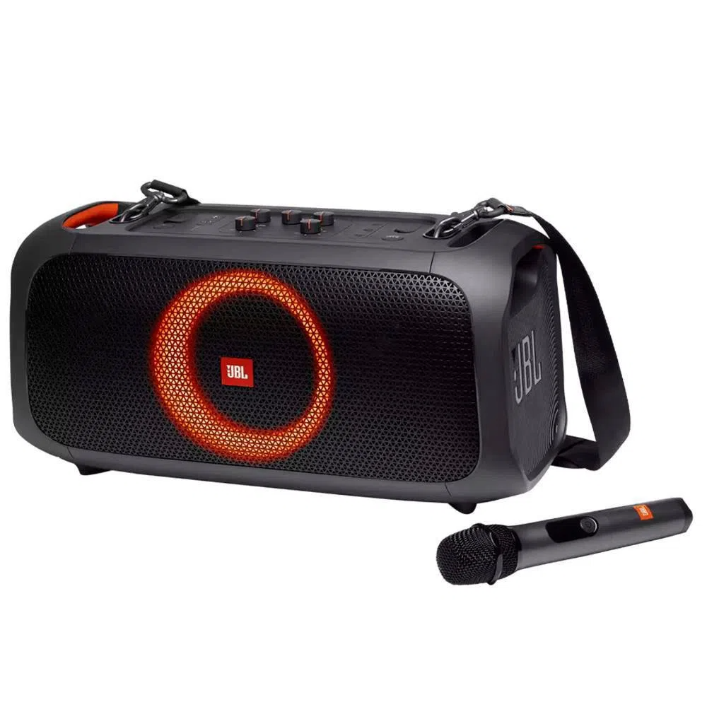 Caixa de Som JBL Partybox On-The-Go com Bluetooth Luzes e Microfone sem Fio 100W
