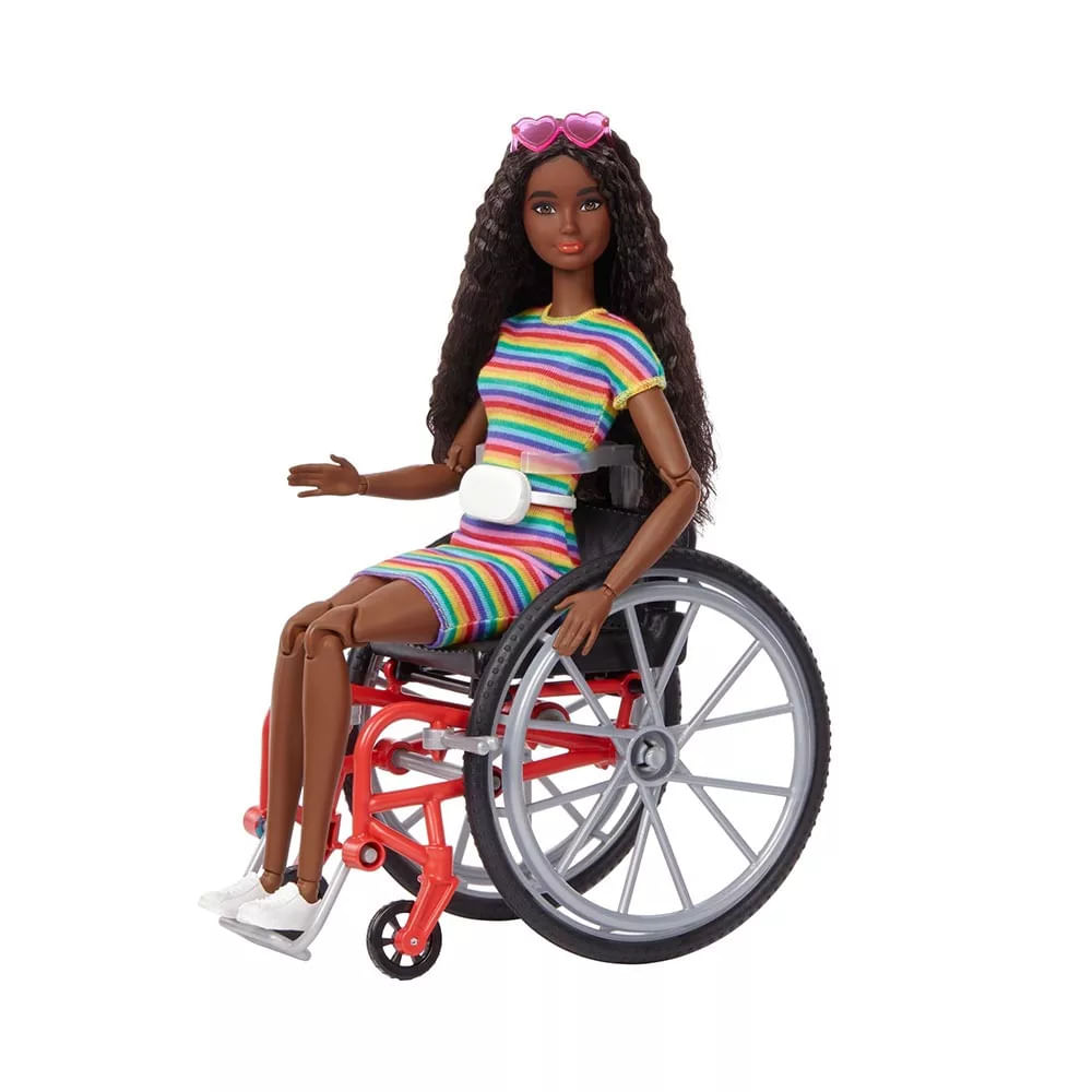 Boneca Barbie Fashionista Negra com Cadeira de Rodas