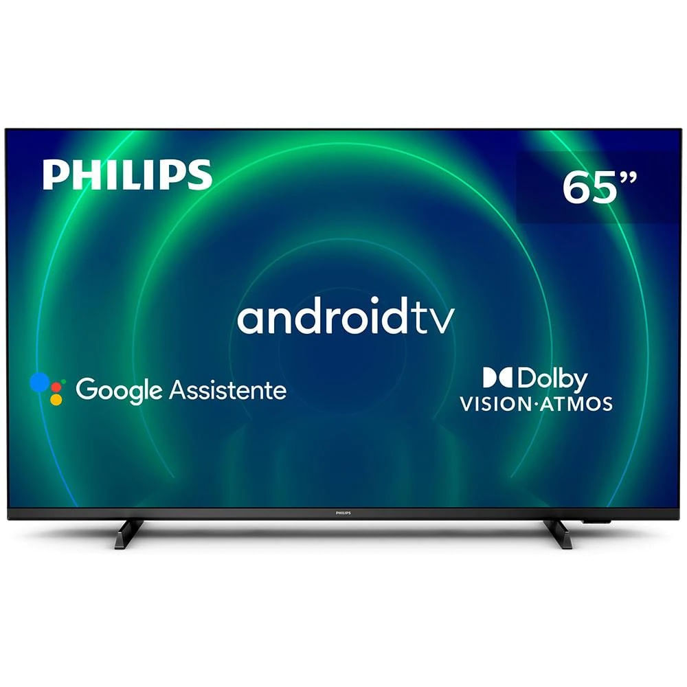 65PUG7406, Android TV, HDR10+, Dolby Vision, Dolby Atmos, Design Borderless e Bluetooth