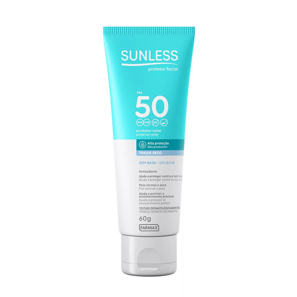 Protetor Facial Sunless FPS50 Incolor 60g