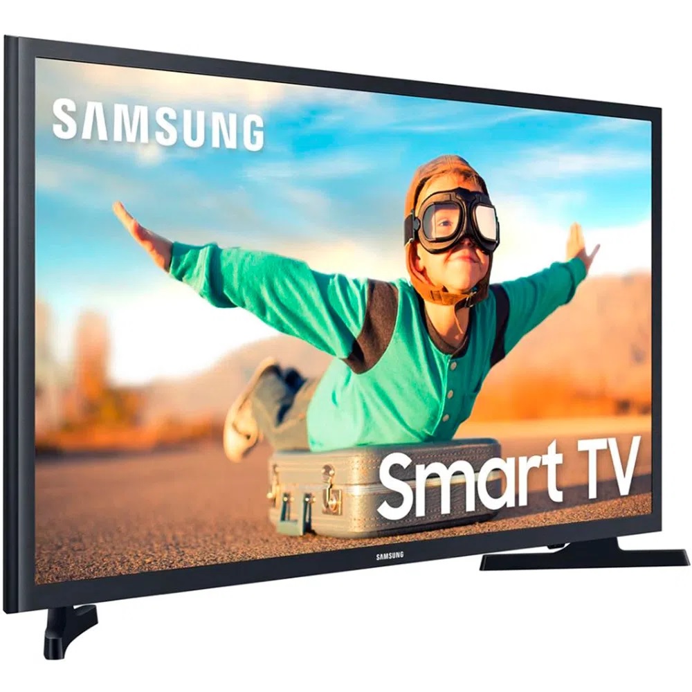 Smart TV ou TV Box: na imagem, televisão inteligente Samsung com imagem de um menino