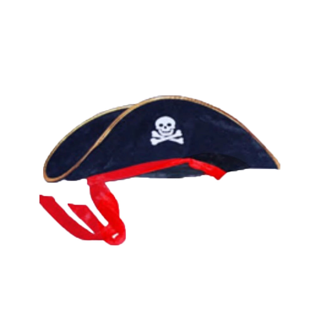 Chapéu Pirata Halloween em Tecido com Lenço vermelho