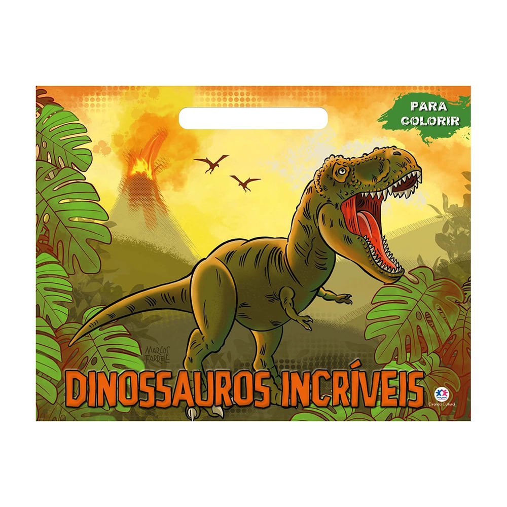 Livro Blocão de Colorir Ciranda Cultural Dinossauros 48 Páginas