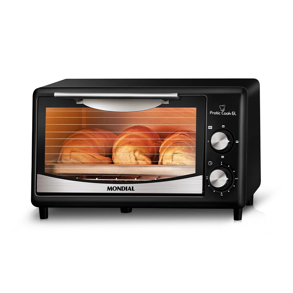 Forno Elétrico, marca Mondial, modelo Pratic Cook FR-09, cor Preto, capacidade 6 Litros