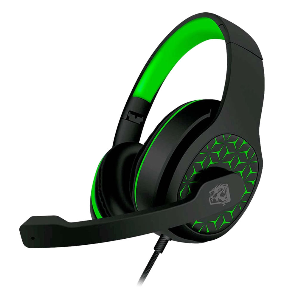 Headset Gamer ELG Emperor HGE01 com Microfone P3 + P2 na cor Verde