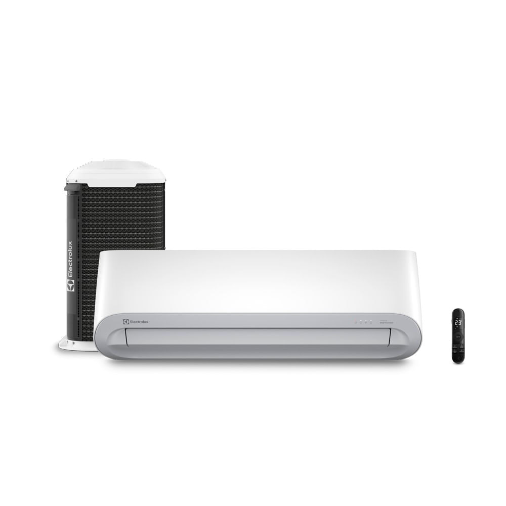 Ar-condicionado Split Electrolux 12000 BTUs Inverter com controle remoto Ar-condicionado split Electrolux 12000 BTUs com unidade externa, controle remoto e tecnologia inverter.