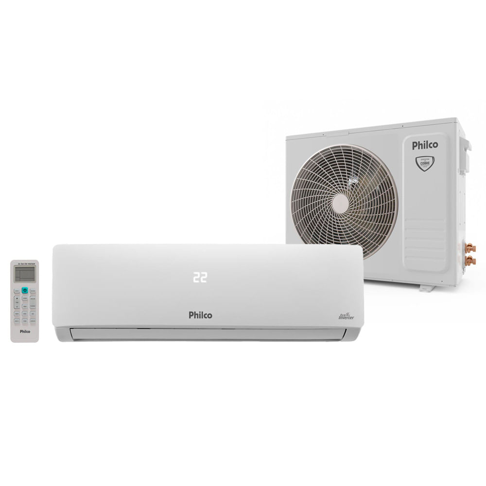 Ar-condicionado Split Philco Inverter 12000 BTUs com controle remoto Ar-condicionado split da marca Philco com 12000 BTUs, tecnologia Inverter, controle remoto e display digital.