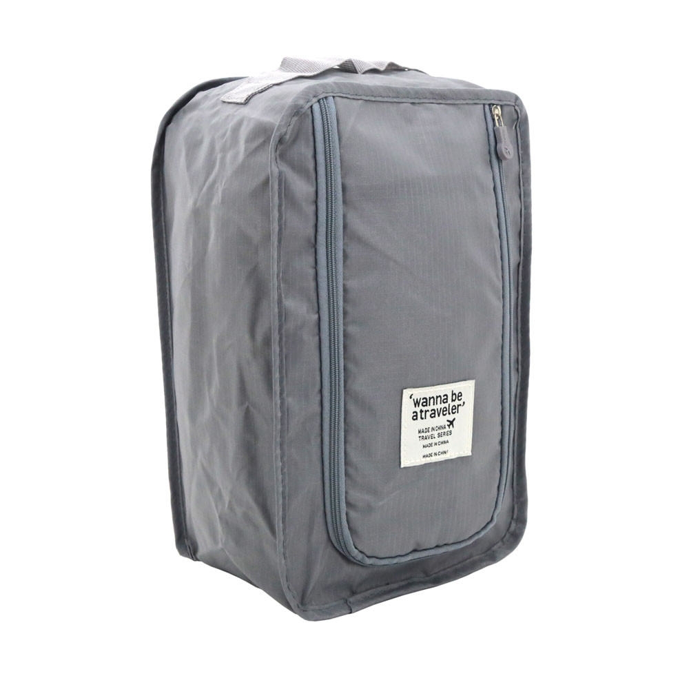 Organizador de mala para sapato Le cinza Imagem de organizador de mala cinza da marca Le, com zíper e alça, ideal para guardar sapatos em viagens.