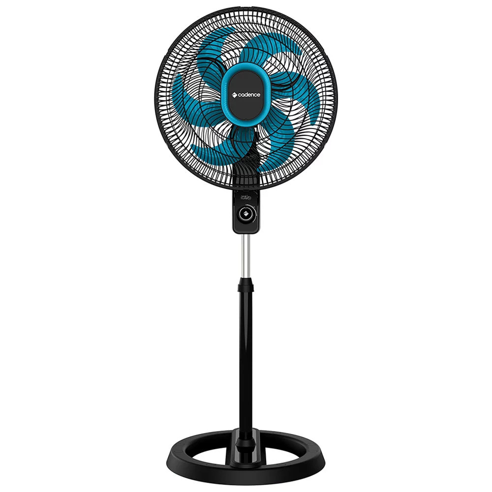 Ventilador de Coluna Cadence 40cm com 6 Pás – Preto e Azul Ventilador de coluna Cadence 40cm com 6 pás azuis e base reforçada, ideal para ambientes residenciais