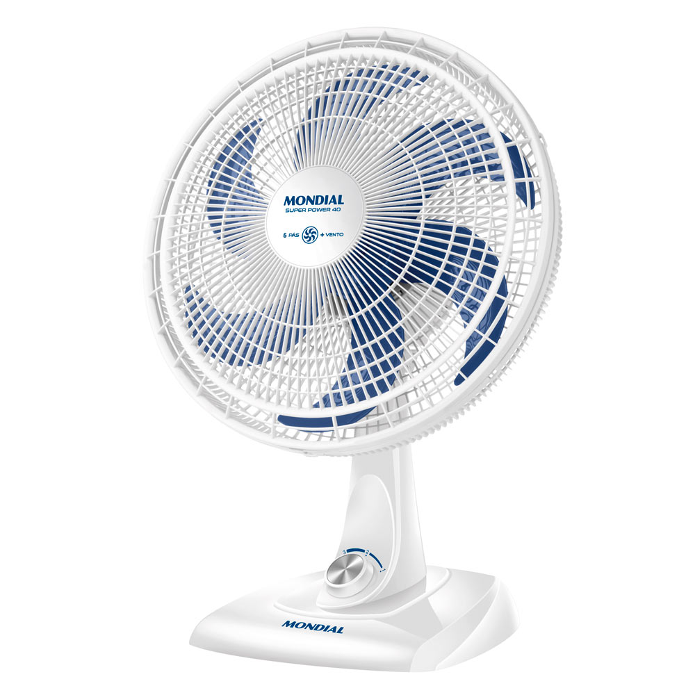 Ventilador Mondial Super Power 40 – 6 pás Ventilador Mondial Super Power 40 com 6 pás, ideal para refrescar ambientes com potência e silêncio.
