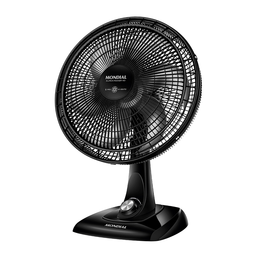Ventilador Mondial Super Power 40cm com 6 Pás – Preto Ventilador Mondial Super Power 40cm preto com 6 pás, ideal para ventilar com potência e estilo.