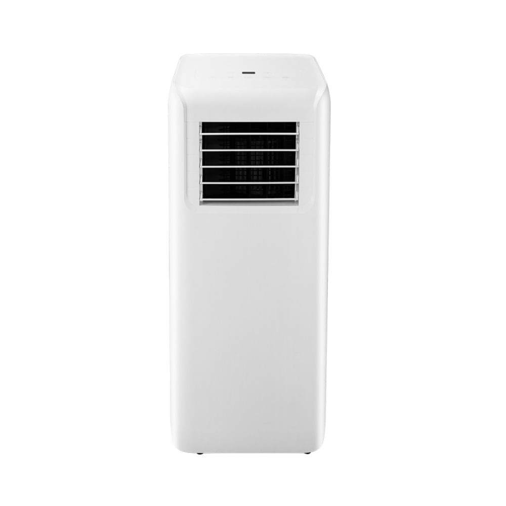 Ar-Condicionado Portátil 12.000 BTUs Frio – Silencioso e Compacto Ar-condicionado portátil com 12.000 BTUs, modelo branco com saídas de ar frontais, ideal para climatização prática e eficiente em residências ou escritórios.