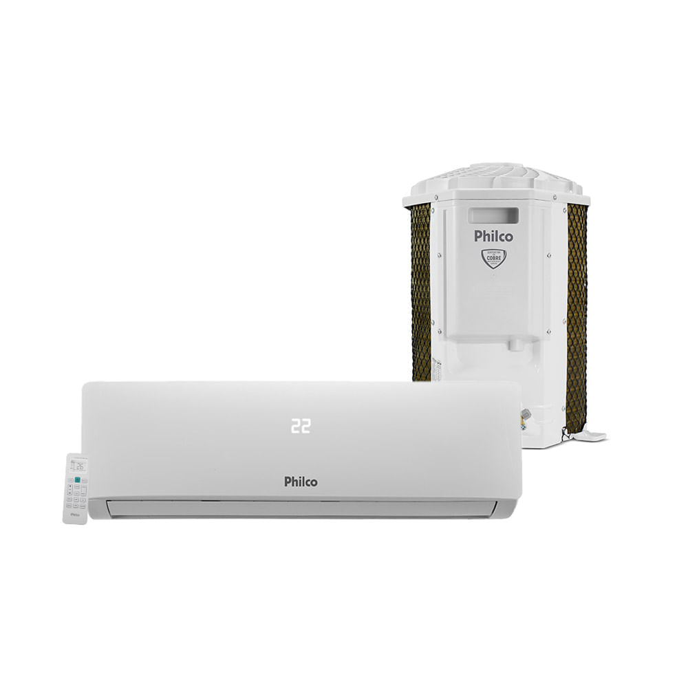 Ar-Condicionado Split Philco 12.000 BTUs Frio Inverter 220V – Silencioso e Econômico Ar-condicionado split Philco 12.000 BTUs com tecnologia Inverter, unidade interna e externa, controle remoto e display digital