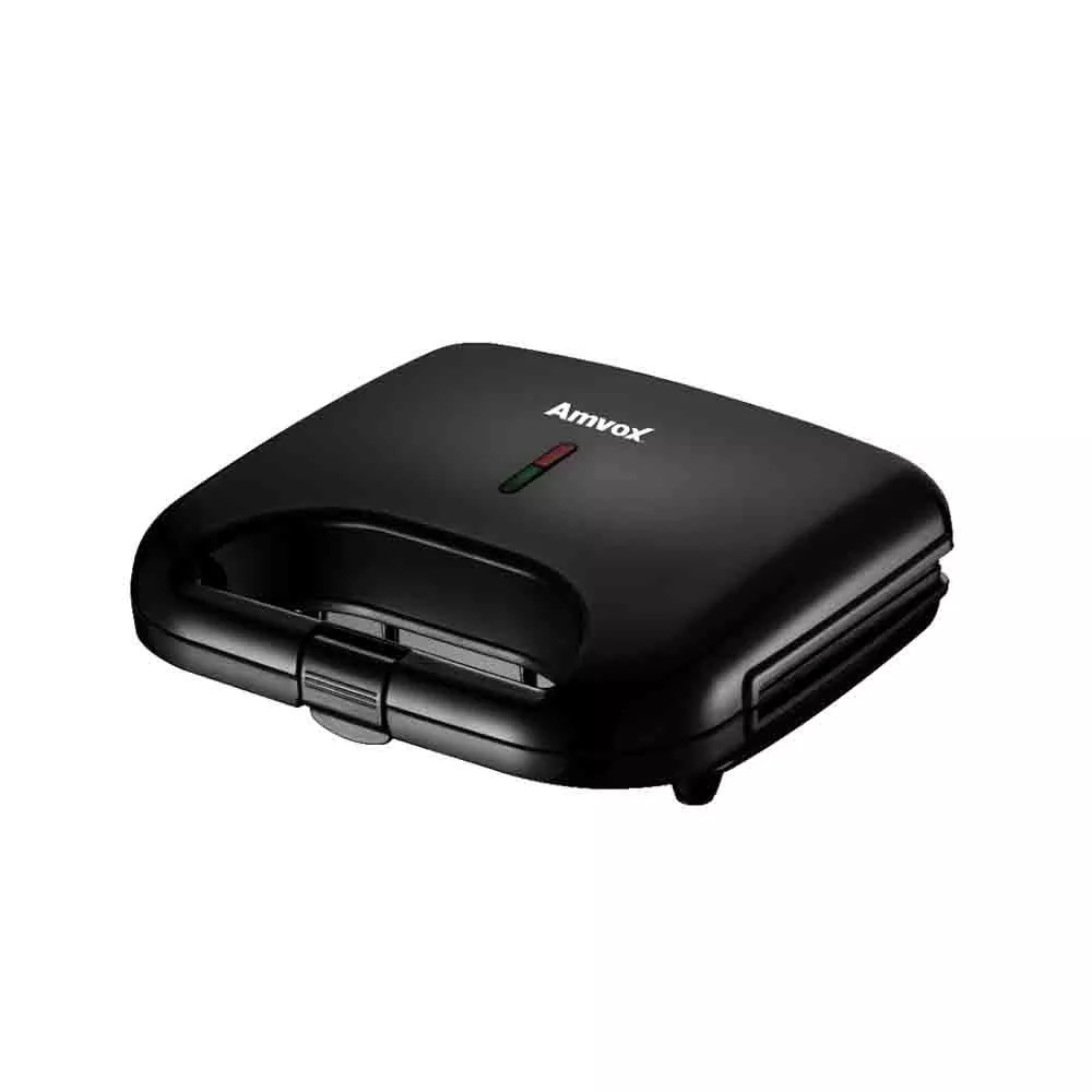 Sanduicheira Elétrica Amvox Preta Sanduicheira elétrica Amvox compacta na cor preta, ideal para fazer sanduíches e grelhados de maneira fácil e rápida.