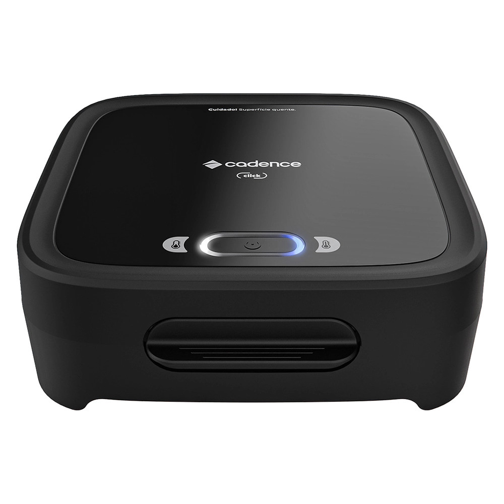 Sanduicheira Elétrica Cadence Click Preta Sanduicheira elétrica Cadence Click preta com design moderno e luz indicadora, ideal para lanches rápidos e grelhados.