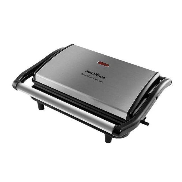Sanduicheira e grill Britânia na cor inox
