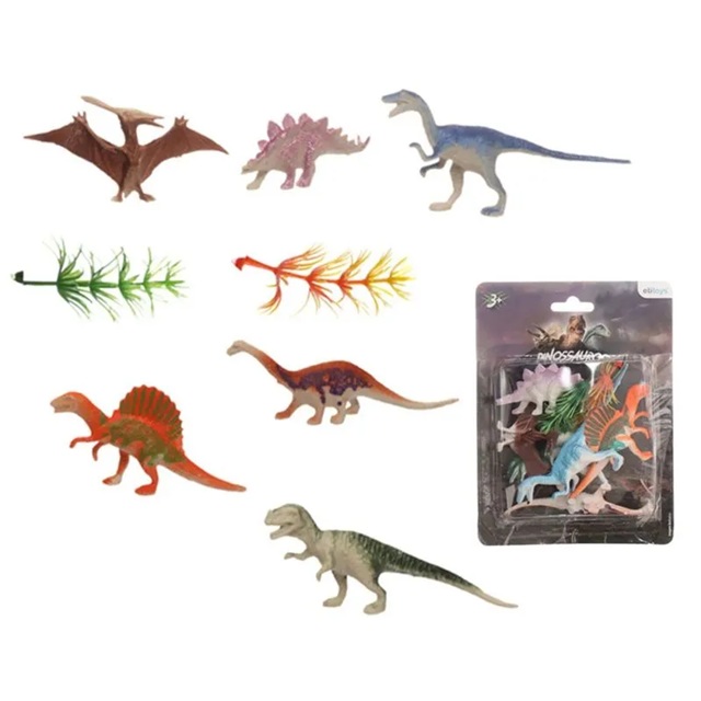 Kit dinossauros de brinquedo com 6 peças