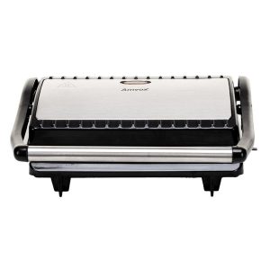 Sanduicheira PressGrill Amvox AMS800 inox com abertura ampla e placas onduladas 220V