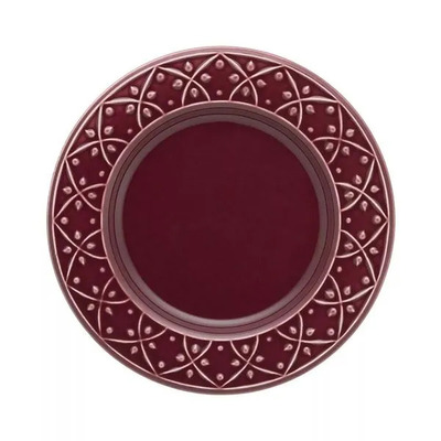 Prato de Sobremesa Oxford Mendi Corvina Bordô 20cm
