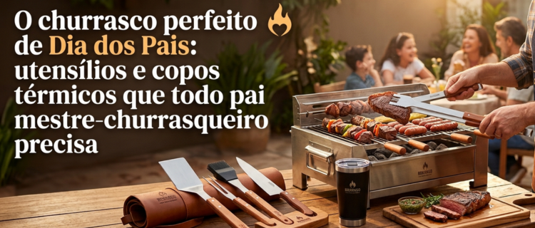 mesa com utensílios para churrasco em família no dia dos pais