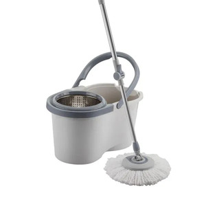 Mop Giratório Menalux com Cesto Inox e Refil Extra de Microfibra
