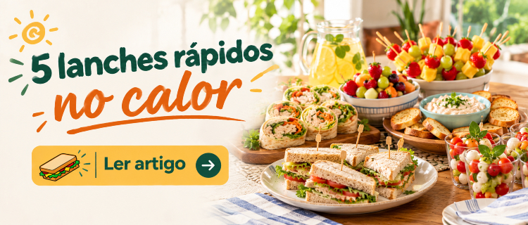 Imagem ilustrando as 5 receitas descritas no artigo: wrap, salada, espeto de frutas, sanduíche natural e torrada com pastinha.